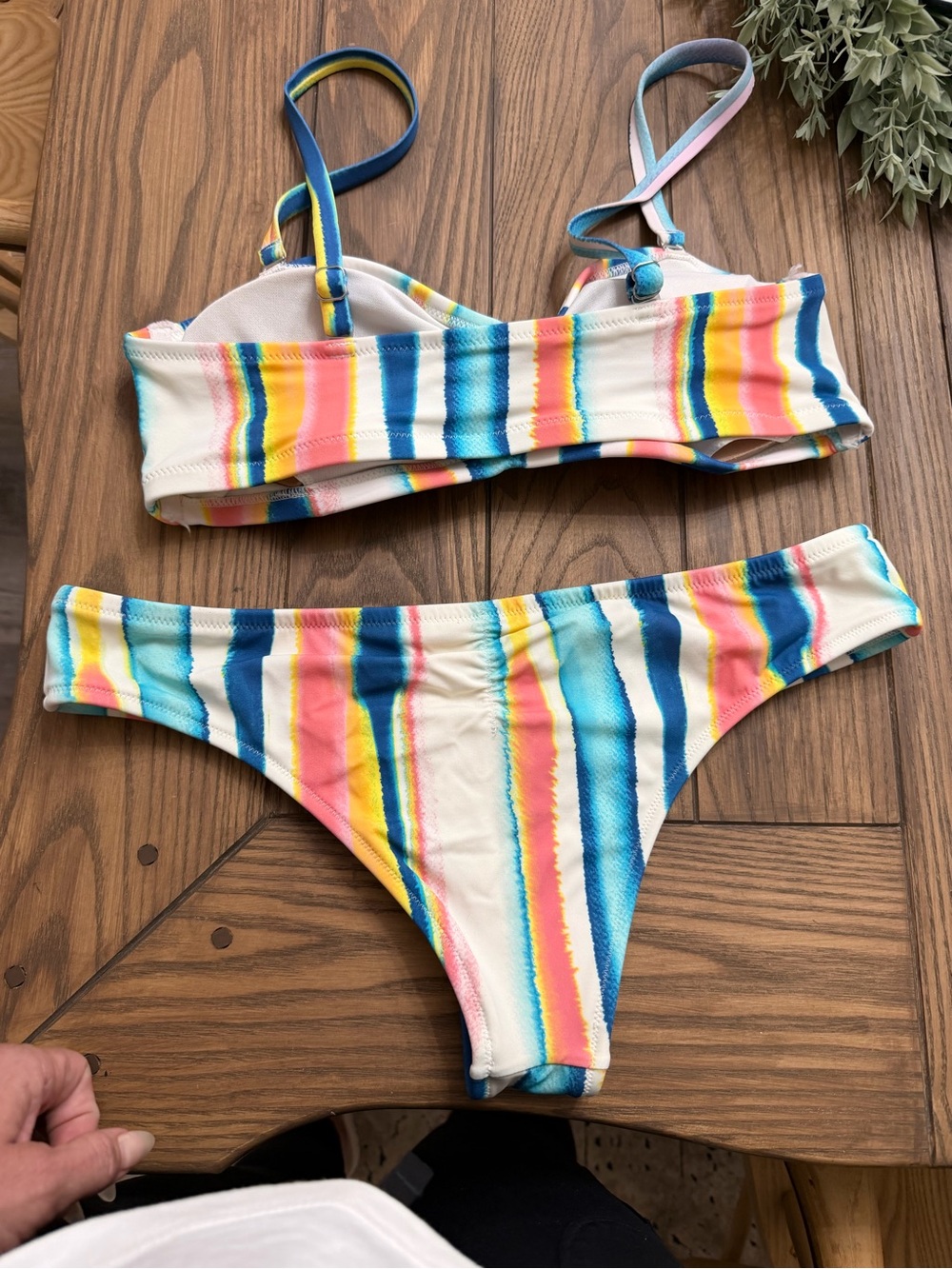 Colorful Striped Bikini Set - Multicolor - Picture 2 of 3